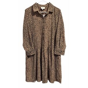 Tuckernuck Leopard Print Hayes Dress Brown Women's Size XL